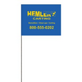 1-Color 4" x 5" Custom High Gloss Poly Marking Flag with 30" Wire Staff